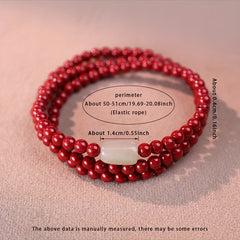 Cinnabar Bracelet Gift Box Set - Multi-Loop Design for Energy & Protection