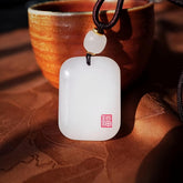 Elegant White Sheepskin Ziquexsite Charm - Peaceful Energy Enhancing Charm for Men