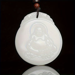 Golden Silk Laughing Buddha Pendant for Prosperity & Joy