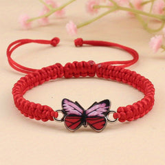 Butterfly Bracelet For Couples - Trendy Red Rope Adjustable Couple Bracelet for Love & Connection
