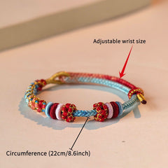 Handmade Adjustable Peach Knot Bracelet — Eternal Love & Good Luck Energy Charm