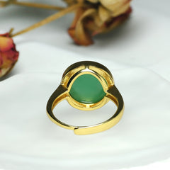 Natural Green Stone Ring - Harmony & Balance for Couples Beach Festivals