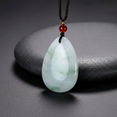 Natural Stone Water Drop Pendant Rope Necklace for Cleansing & Harmony