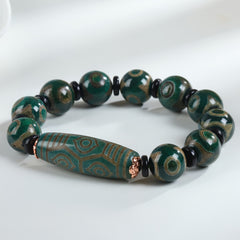 Handmade Agate Beaded Bracelet - Ethnic Style Lucky Charm for Daily Protection & Wealth