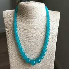 Women's Elegant Natural Stone Pagoda Chain Necklace - Turquoise Beads for Spiritual Energy & Mindful Elegance