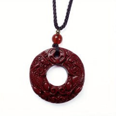 Natural Cinnabar Pixiu Pendant Necklace: Wealth & Protection Amulet for Spiritual Energy