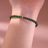 Deep Green Agate Elastic Bracelet - Natural Harmony & Love Energy Boost