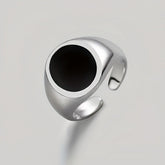 Minimalist Silvery-Plated Open Ring — Oval Design for Balance & Clarity