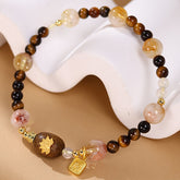 Tiger Eye Stone Bracelet - Natural Brown Beads for Protection & Confidence, Perfect Gift for Women