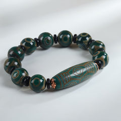 Handmade Agate Beaded Bracelet - Ethnic Style Lucky Charm for Daily Protection & Wealth