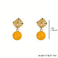 Elegant Chinese-Inspired Earrings with Positive Energy - Minimalist Everyday & Formal Jewelry