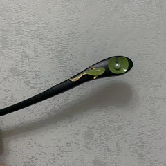 A Single Koi Hairpin Shaped Like a Lotus Leaf - Antique Hair Accessory for Everyday Use with Natural Energy Flow