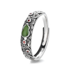 Vintage Fortune & Peace Gourd Ring - Ethnic Style for Harmony & Prosperity