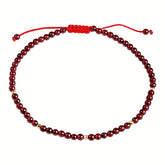 Unisex Adjustable Gemstone Anklet - Beach Harmony & Spiritual Balance