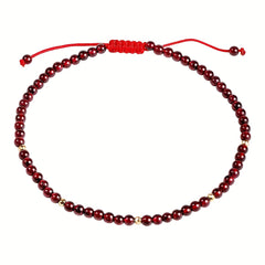 Unisex Adjustable Gemstone Anklet - Beach Harmony & Spiritual Balance