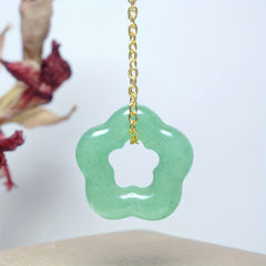 Heart & Flower Geometric Stone Necklace: Natural Energy Protection for Men