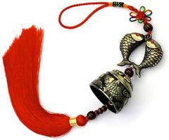 Lucky Koi Feng Shui Bell Wealth & Protection Wind Chime for Home/Car Attract Prosperity Guard Your Spaces Harmonize Energy Chinese Feng Shui Bell for Wealth and Safe, Pendant Coins for Success (Koi)