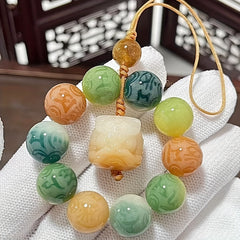 Six-Word Mantra Pixiu Charm — Prosperity, Protection & Heart-Calming Energy Lanyard/Keychain Ornament