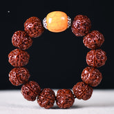 Natural Beeswax & Sacred Seed Bracelet — Grounding, Protection & Vitality Energy Bead Mala