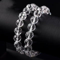 Elegant White Crystal Bead Bracelet - Pure & Cleansing Stone for Gifting and Home Decor