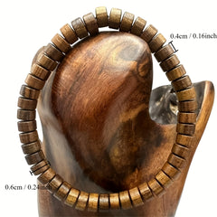 1pc Australian Sandalwood Bracelet - Natural Wood Beads with Minimalist Elegance for Everyday Wear