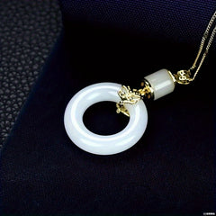 Elegant Natural Stone Pendant Necklace for Spiritual Harmony and Positive Energy Flow