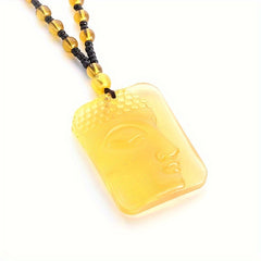 Sakyamuni Buddha Frosted Pendant Necklace — Calm Mind, Protection & Abundance Energy Talisman
