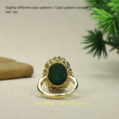 Natural Malachite Saddle Ring for Emotional Healing and Protection