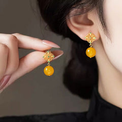 Elegant Chinese-Inspired Earrings with Positive Energy - Minimalist Everyday & Formal Jewelry