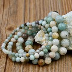 Genuine Amazonite Stretch Bracelets - Energy Healing & Daily Wear for St. Patrick's Day