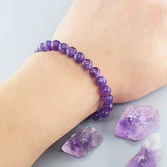 Fashionable Amethyst Bracelet - Natural Stone Energy for Daily Wear & Preppy Style