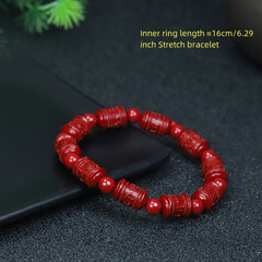 Elastic Red Bead Bracelet Energy Harmony Gift for Men & Women