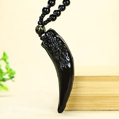 Gothic Wolf Tooth Amulet Necklace: Protective Talisman for Strength & Viking-Inspired Style