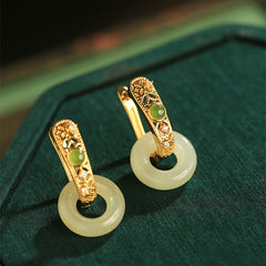 Vintage Golden Plated Dangle Earrings with Zirconia for Elegance Energy