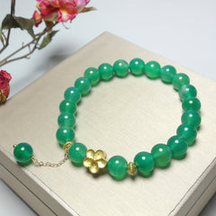 Elegant Natural Stone Agate Pendant Bracelet - Harmony & Grounding Energy