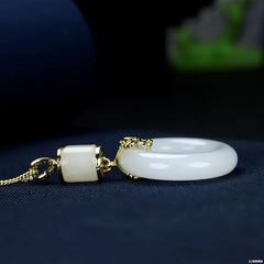 Elegant Natural Stone Pendant Necklace for Spiritual Harmony and Positive Energy Flow