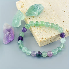 Fashionable Fluorite Bracelet - Natural Stone Energy for Daily Wear & Versatile Style