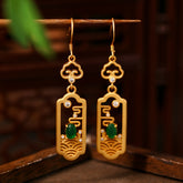 Golden-Plated Cloud Pattern Earrings for Harmony & Prosperity Energy