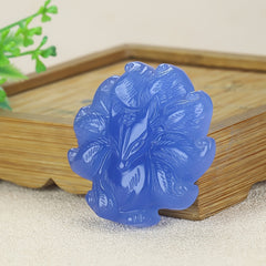 Natural Stone Nine-Tailed Fox Pendant Necklace - Wealth Attraction & Mystical Charm