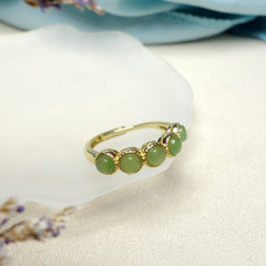 Elegant Green Gemstone Ring for Men Women Couple with Natural Energy Protection