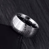 Dominant Good Luck Titanium Steel Ring - Enhance Luck with Heart Sutra Engraving