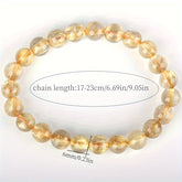 Bohemian Yellow Crystal Bracelet - 6mm Smooth Beads for Energy Flow & Daily Elegance