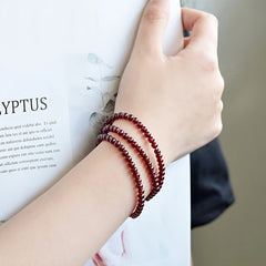 Red & Clear Beaded Bracelet - Bohemian Style with Synthetic Garnet for Valentine’s Day