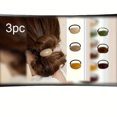 3pcs Mixed Color Hair Ties - Color Energy with French Minimalist Elegance