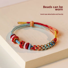 Handmade Adjustable Peach Knot Bracelet — Eternal Love & Good Luck Energy Charm