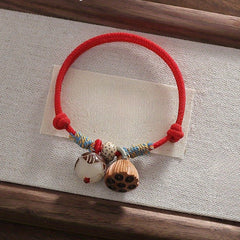 Tibetan Lucky Bracelet Necklace - Red Bead Protective Charm & Buddhist Blessing Energy