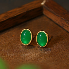 Noble Emerald Silver Earrings - Elegant Energy for Harmony & Prosperity