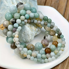 Genuine Amazonite Stretch Bracelets - Energy Healing & Daily Wear for St. Patrick's Day