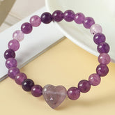 Heart-Shaped Tiger Eye Bracelet - Natural Stone Jewelry for Romantic Occasions & Daily Wear with Energy Healing