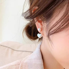 Elegant Heart-Shaped Stud Earrings for Daily Wear - Minimalist Design with Spiritual Energy